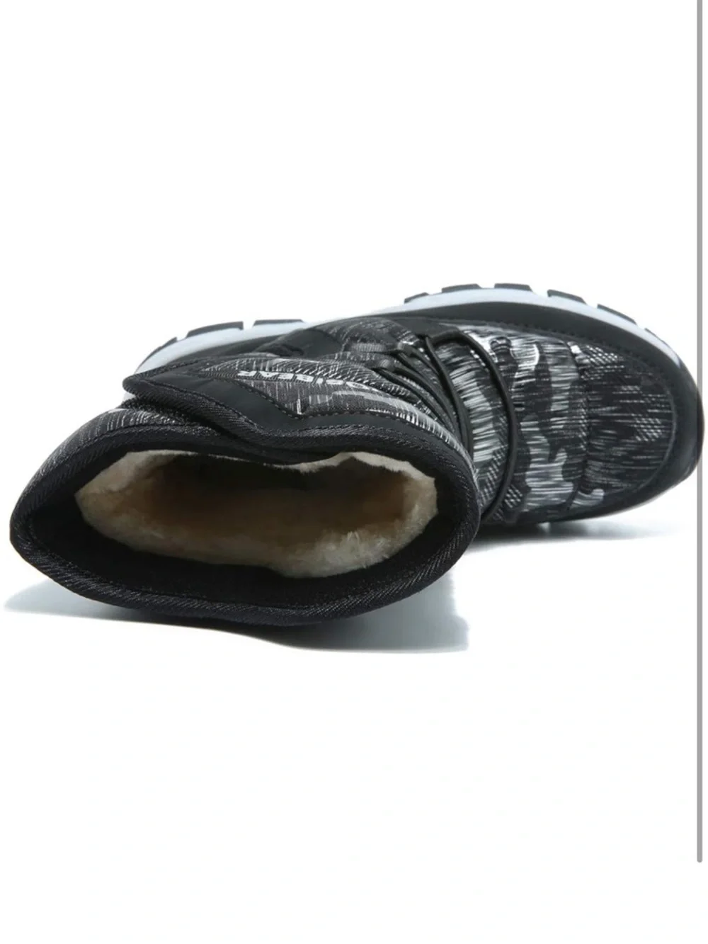 Boys Snow Boots Outdoor Waterproof Winter Kids Shoes Big Kid 5.5, Black 939